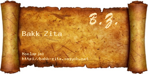 Bakk Zita névjegykártya